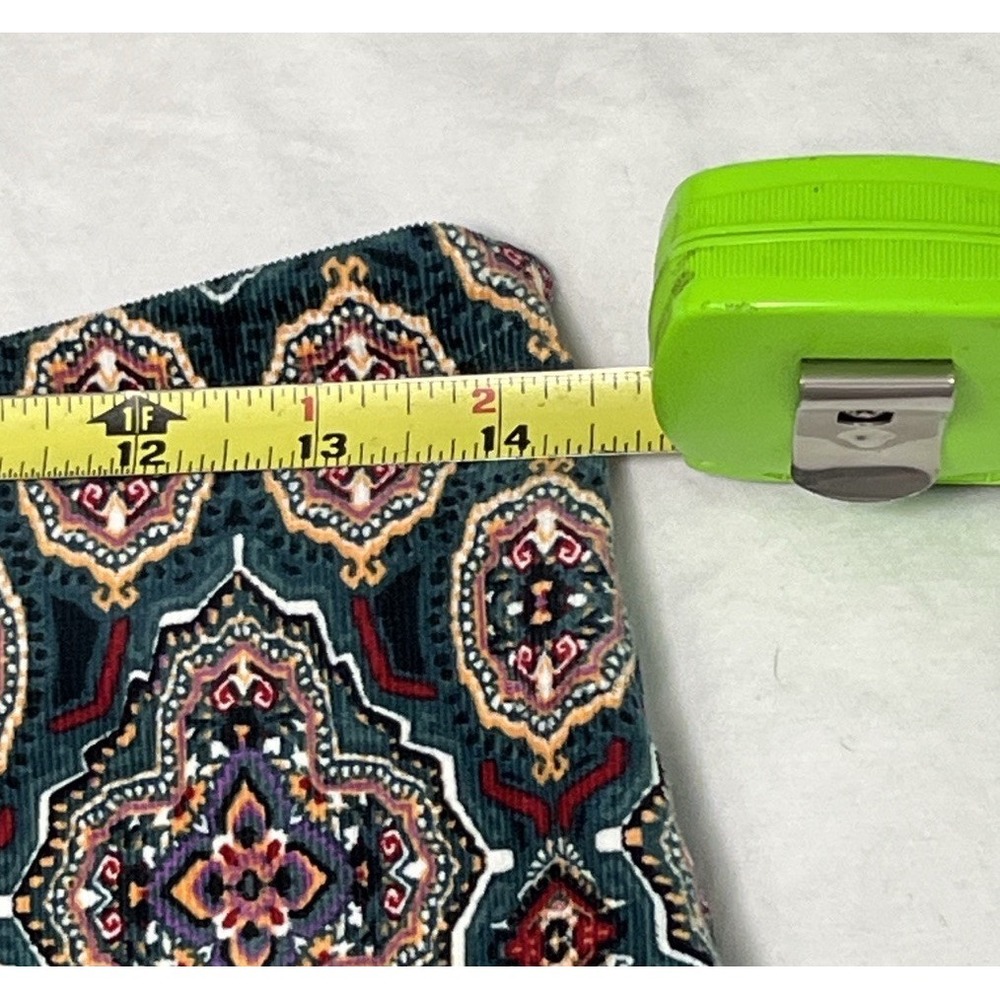LOFT A-Line Mini Skirt Medallion Print Teal Boho Lined Size 0‎ Colorful Workwear - Picture 4 of 8